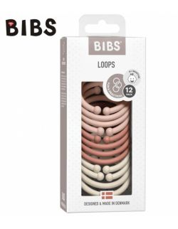 BIBS LOOPS 12-PACK - BLUSH & WOODCHUCK & IVORY