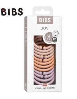 BIBS LOOPS 12-PACK - BLUSH & PEACH & DUSKY LILAC