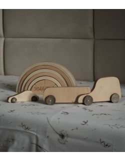 Samochodzik drewniany Laweta