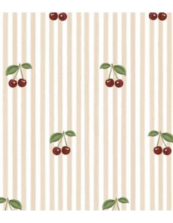 Dekornik Tapeta Little Cherries on Pink Stripes