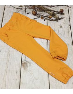 Spodnie z kieszeniami musztardowo-pomarańczowe