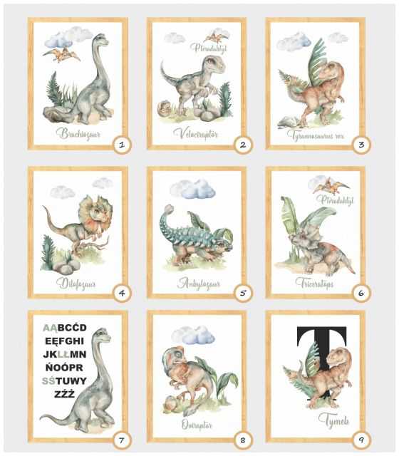 Plakaty Dinozaury, wzory!