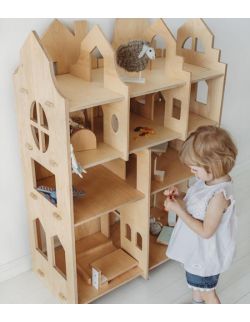 Drewniany Parawan 5 w 1 – domek dla lalek/szafa