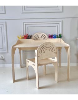 Drewniane krzesło dla dzieci Tęcza