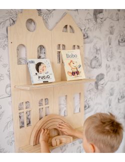 Drewniana półka dla dzieci na książki  M