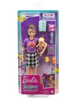 Lalka Barbie Opiekunka + bobas + akcesoria GRP11