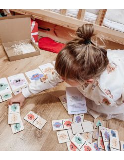 Domino drewniane obrazkowe dla dzieci – Emocje