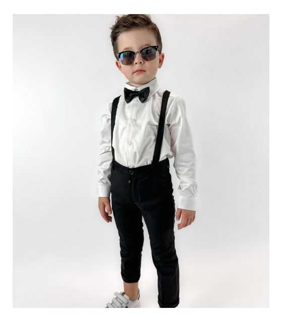 Luxury czarne spodnie garniturowe dla chłopca
