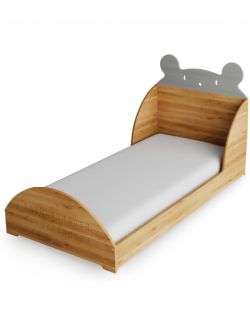 Drewniane łóżko Miś - kolor szary