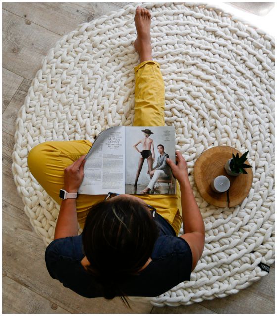 Okrągły dywan wełniany MOSHA fi 130 cm