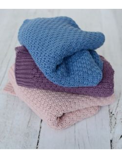 Mięciutki i delikatny kocyk tkany dla niemowląt i dzieci- niebieski