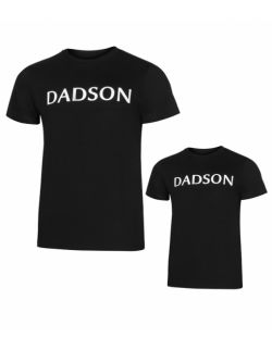 Komplet T-shirtów dla Taty i Syna CZARNY