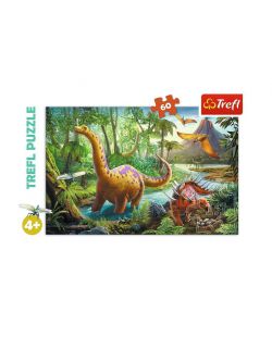 Puzzle 60 elementów - Wędrówki dinozaurów