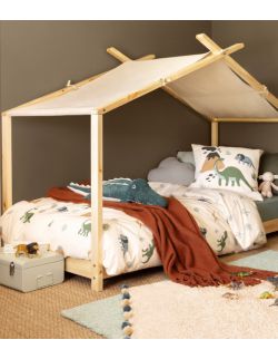Drewniane łóżko dziecięce namiot 90×190 cm