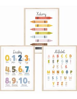 Plakat, obrazek edukacyjny Montessori Liczby