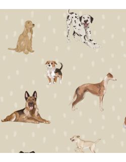 Próbka Tapety Dogs are The Best Beige with Dots
