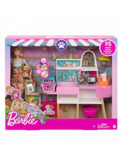 Zestaw z lalką Barbie Sklepik-salon dla zwierzaków
