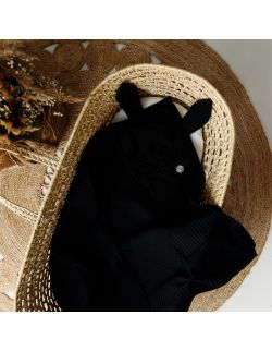  Ręcznik Wafel z Kapturkiem | Czarny (Rozmiar ręcznika: 75x75cm) 
