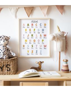 Plakat, obrazek edykacyjny Montessori alfabet