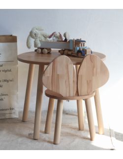 Krzesełko mysz + stolik wood round