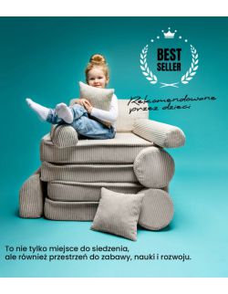 Aesthetic Sztruksowa sofa dziecięca Premium, brązowa