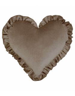 Poduszka serce z falbaną Velvet VE2206 | jasny brąz