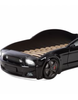 Łóżko Samochód Auto MG 3D LED czarne z materacem