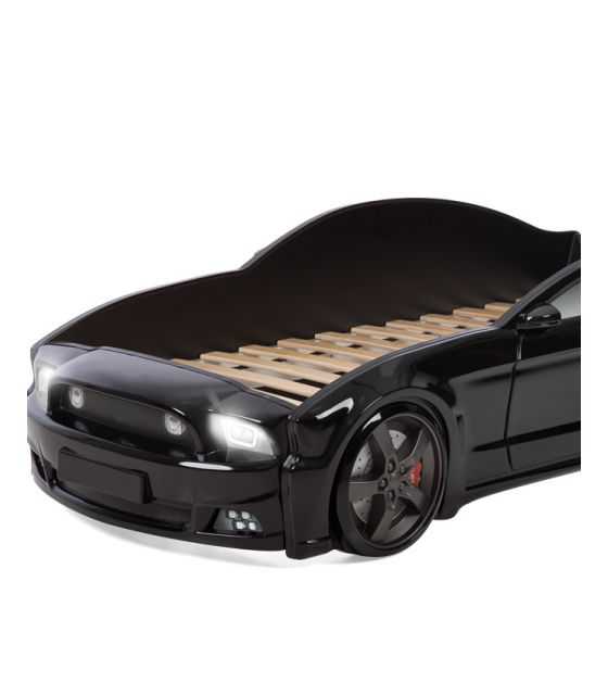 Łóżko Samochód Auto MG 3D LED czarne z materacem