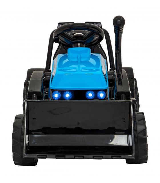 Traktor Spychacz G320 dla najmłodszych dzieci Niebieski + Ruchoma łyżka + Melodie + Klakson + Światła LED