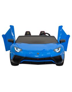 Lamborghini Aventador SV na akumulator dla 2 dzieci Niebieski + Silnik bezszczotkowy + Pompowane koła + Audio LED