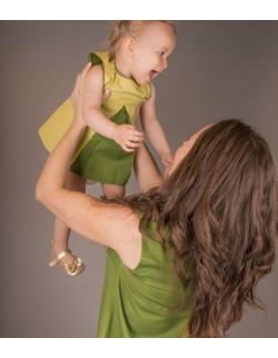 Komplet sukienek dla mamy i córki - "Zielono mi "