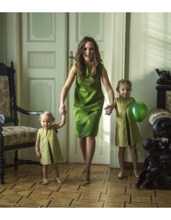 Komplet sukienek dla mamy i córki - "Zielono mi "