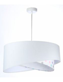 Lampa asymetryczna biała w kolorowe groszki