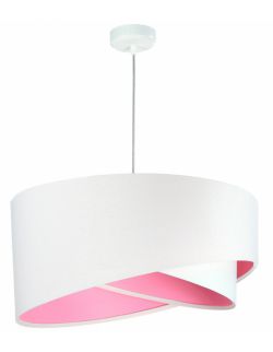 Lampa asymetryczna biało różowa
