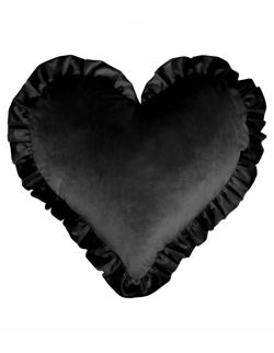 Poduszka serce z falbaną Velvet VE2219 | czarne