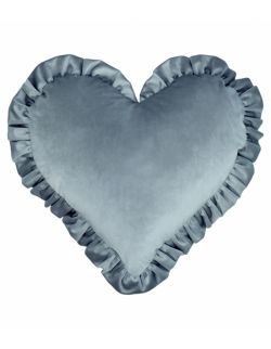 Poduszka serce z falbaną Velvet VE2224 | szaroniebieski
