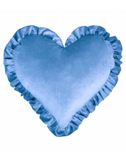 Poduszka serce z falbaną Velvet VE2226 | niebieskie