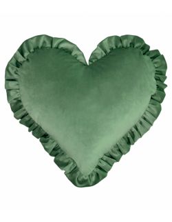 Poduszka serce z falbaną Velvet VE2236 | zielone