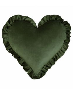 Poduszka serce z falbaną Velvet VE2295 | oliwkowy