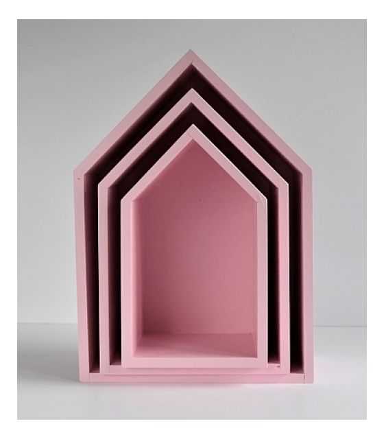 Półki domki - różowe trio