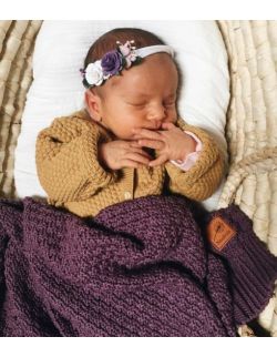 Mięciutki i delikatny kocyk tkany dla niemowląt i dzieci- fioletowy