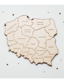 Drewniana mapa Polski