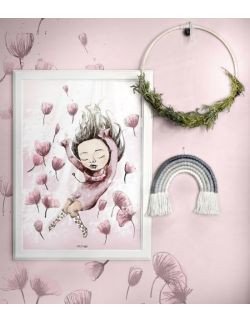 piwonie, różowy plakat dla dziewczynki, kwiaty, różowy obrazek dla dziewczynki