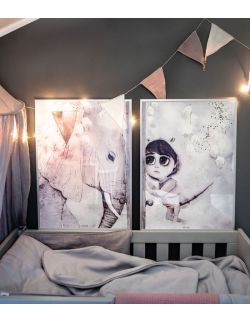 TILO - 2 duże plakaty na płótnie do pokoju dziewczynki, ilustracja na ścianę, dekoracja dla dziecka