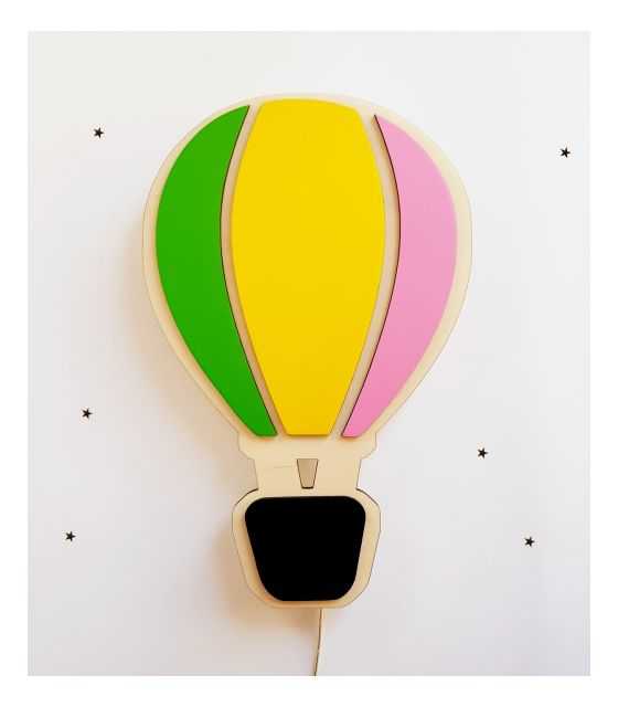 Drewniana lampka nocna - Balon z koszem wybór