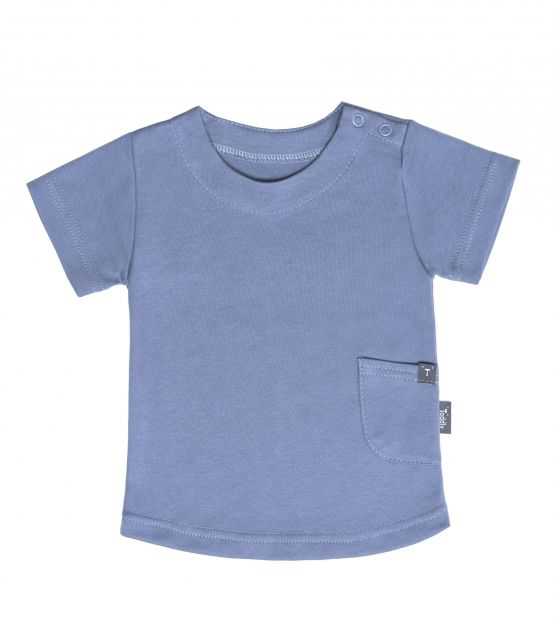 T-shirt z kieszonką - z bawełny organicznej - niebieski