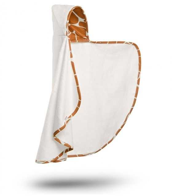 Bambusowy ręcznik-narzutka z kapturkiem - Żyraffa