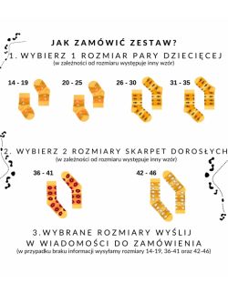 Zestaw 3 par skarpet z kolekcji polskiej dla rodziców i dziecka