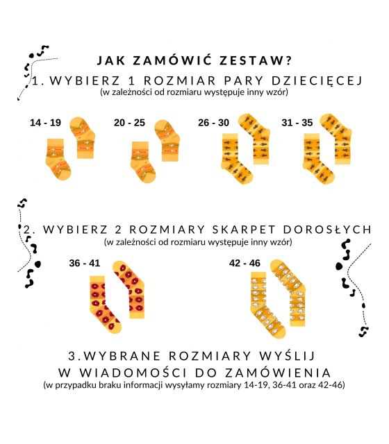 Zestaw 3 par skarpet z kolekcji polskiej dla rodziców i dziecka