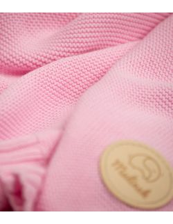 Kocyk bawełniany różowy tkany 100% bawełny 80x100